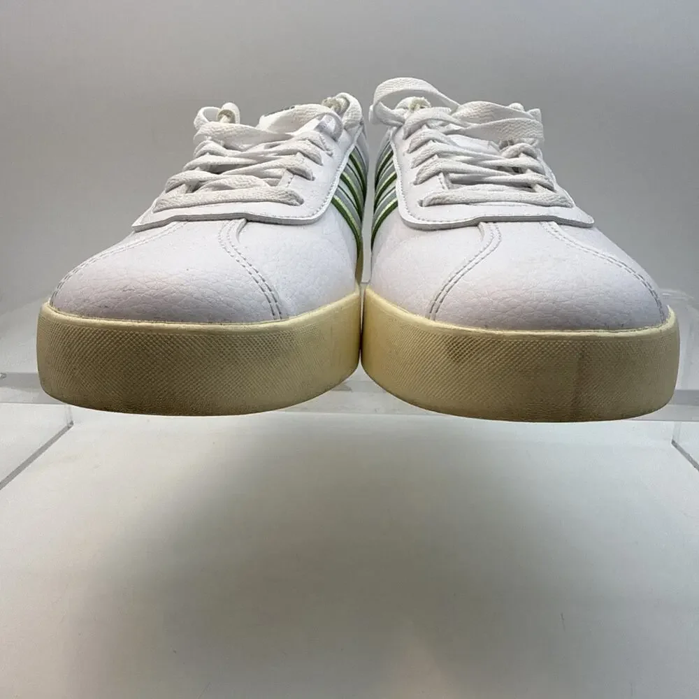 Women’s Size 10 Adidas VL Court 3.0 White Semi Court Green Excellent Condition